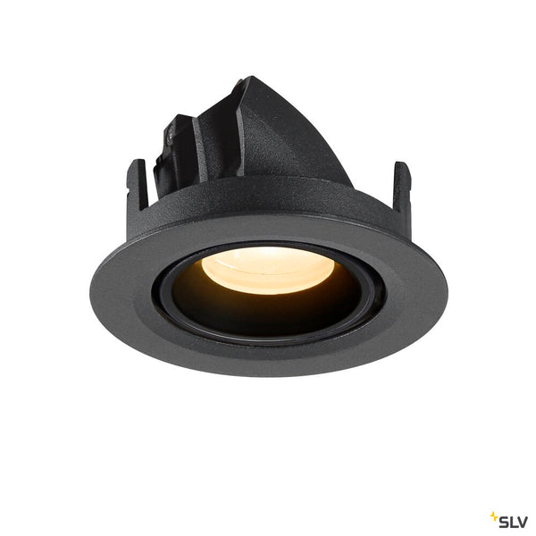 SLV NUMINOS® GIMBLE XS, Recessed ceiling light, 3000 K, 20°, IP20, round, black 1010044