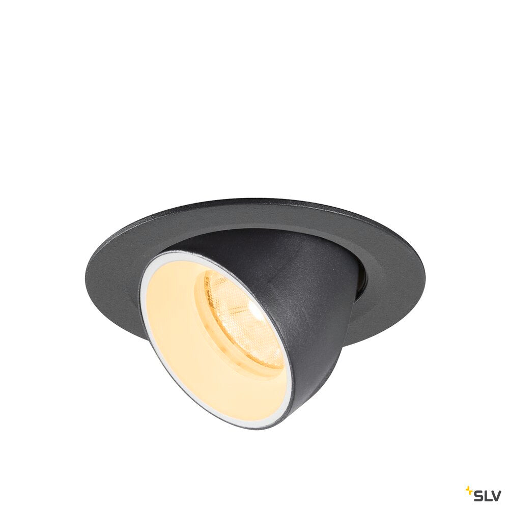 SLV NUMINOS® GIMBLE XS, Recessed ceiling light, 3000 K, 20°, IP20, round, black / white 1010045