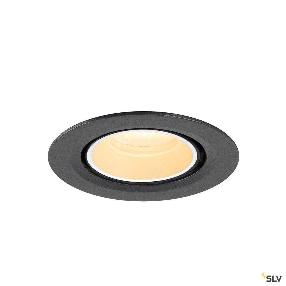 SLV NUMINOS® GIMBLE XS, Recessed ceiling light, 3000 K, 20°, IP20, round, black / white 1010045
