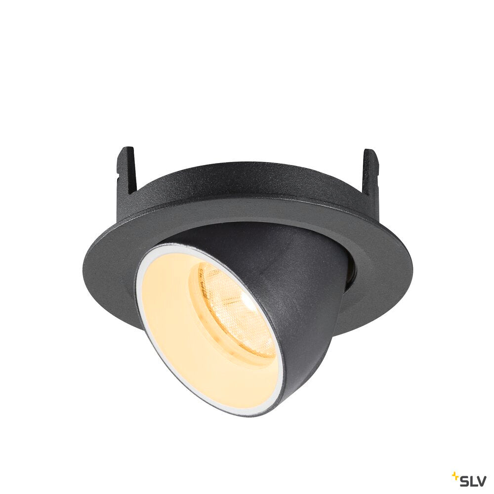 SLV NUMINOS® GIMBLE XS, Recessed ceiling light, 3000 K, 20°, IP20, round, black / white 1010045