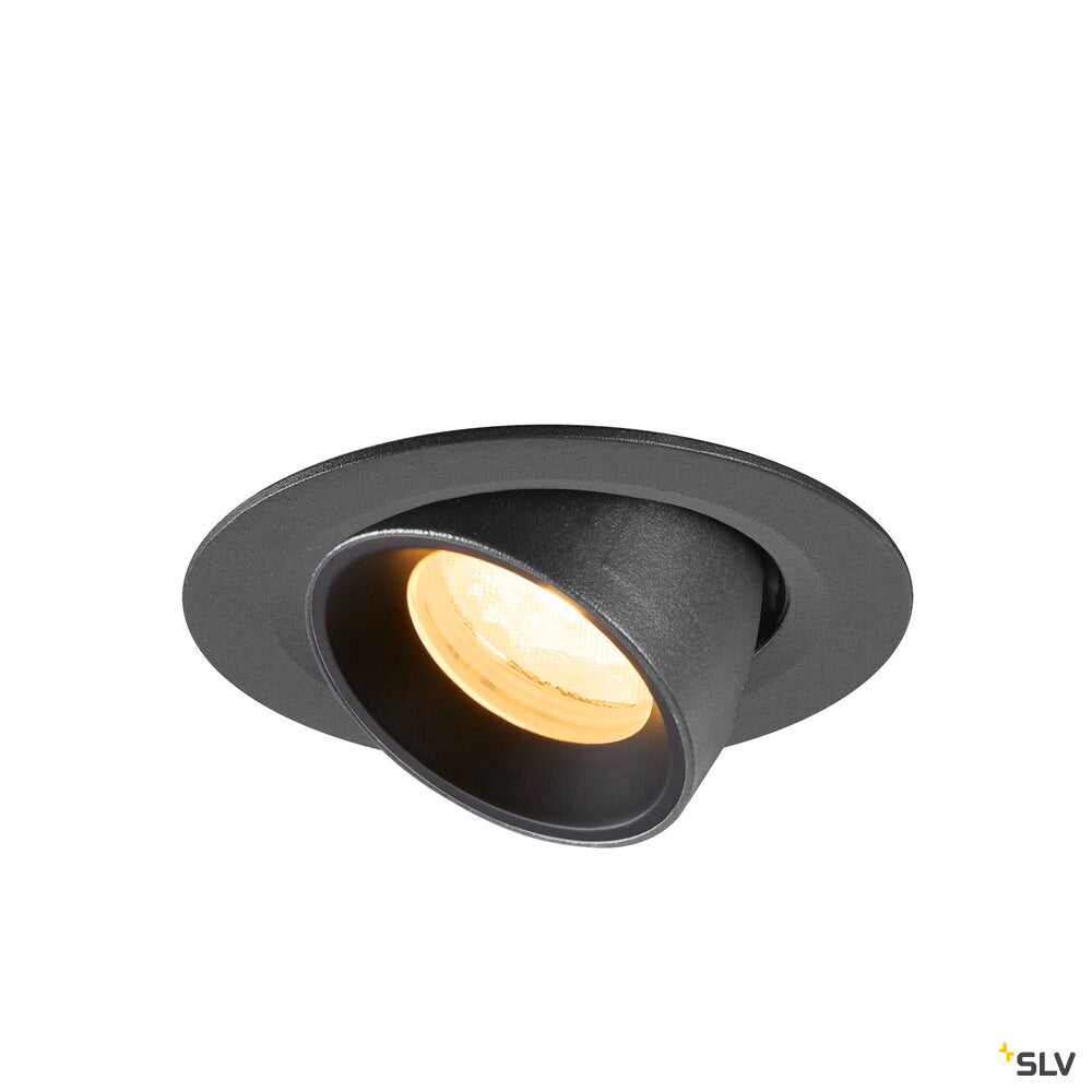 SLV NUMINOS® GIMBLE XS, Recessed ceiling light, 3000 K, 40°, IP20, round, black 1010047