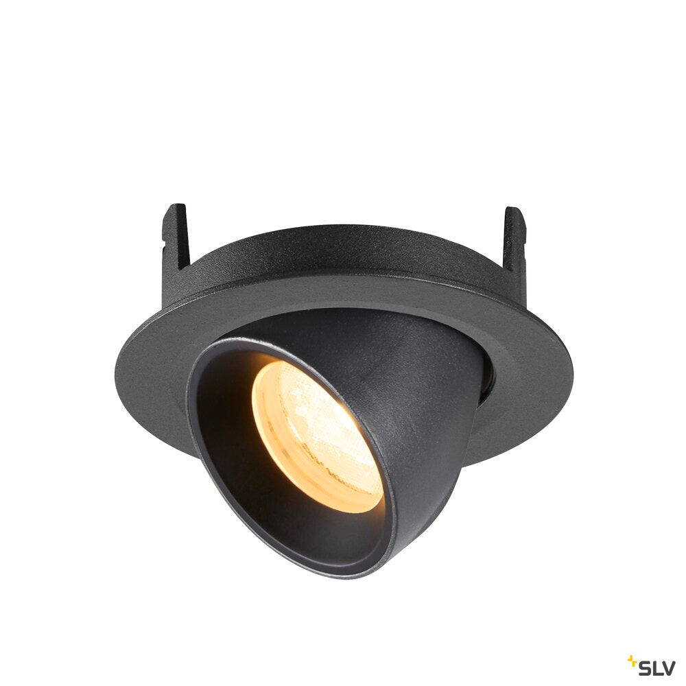 SLV NUMINOS® GIMBLE XS, Recessed ceiling light, 3000 K, 40°, IP20, round, black 1010047