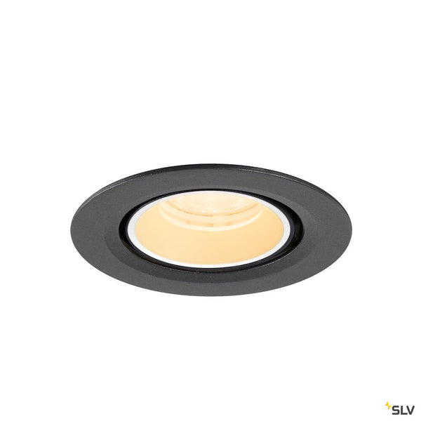 SLV NUMINOS® GIMBLE XS, Recessed ceiling light, 3000 K, 40°, IP20, round, black / white 1010048