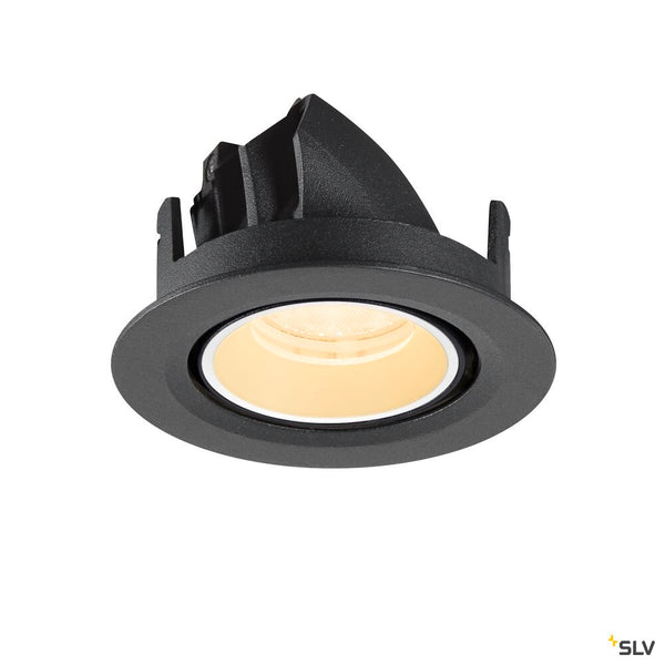 SLV NUMINOS® GIMBLE XS, Recessed ceiling light, 3000 K, 40°, IP20, round, black / white 1010048