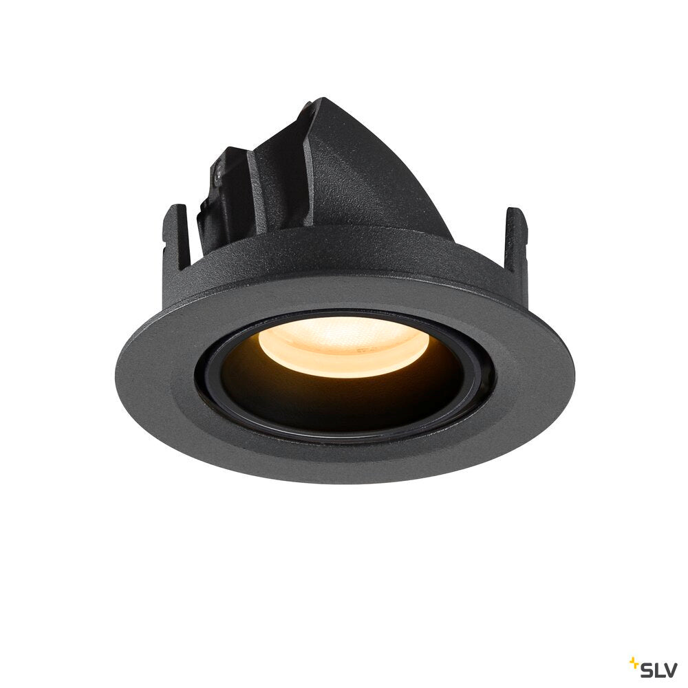 SLV NUMINOS® GIMBLE XS, Recessed ceiling light, 3000 K, 55°, IP20, round, black 1010050