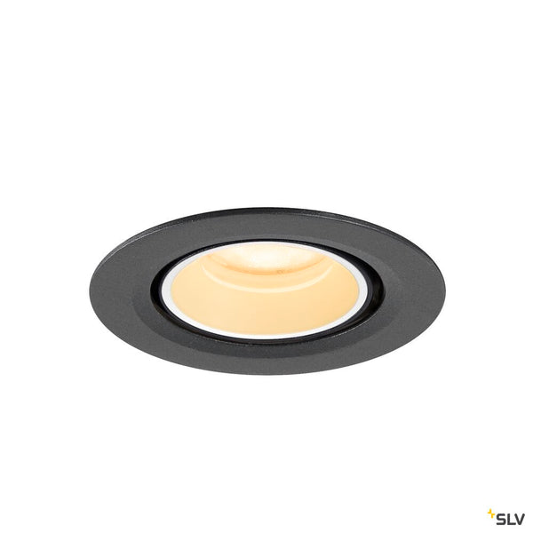 SLV NUMINOS® GIMBLE XS, Recessed ceiling light, 3000 K, 55°, IP20, round, black / white 1010051