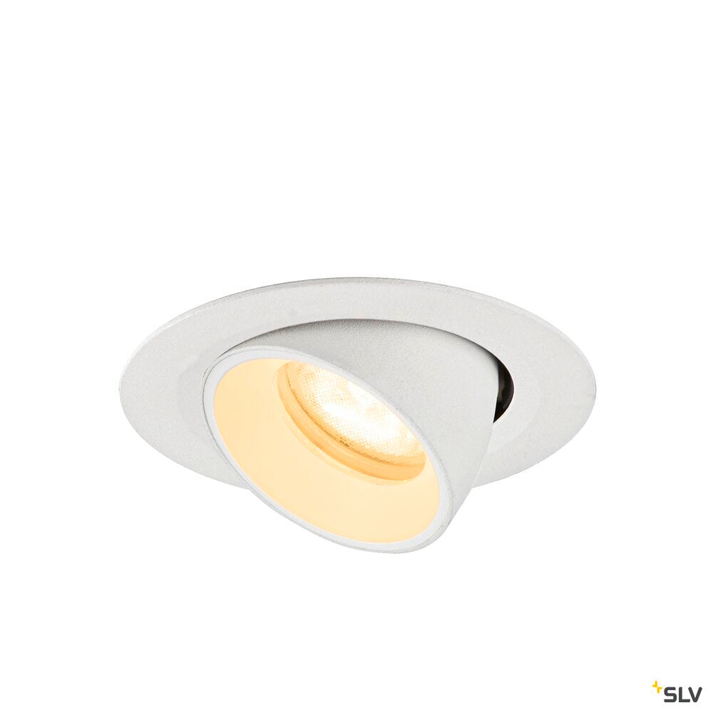 SLV NUMINOS® GIMBLE XS, Recessed ceiling light, 3000 K, 55°, IP20, round, white 1010060