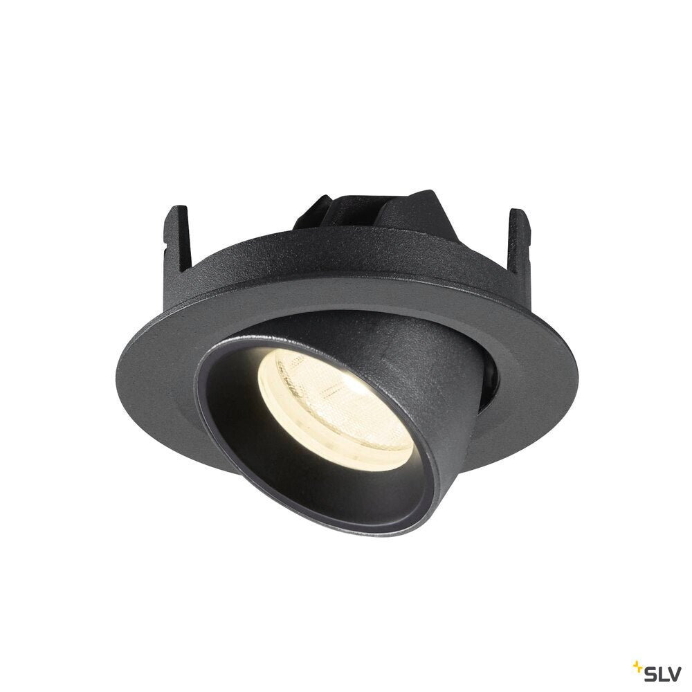 SLV NUMINOS® GIMBLE XS, Recessed ceiling light, 4000 K, 20°, IP20, round, black 1010062