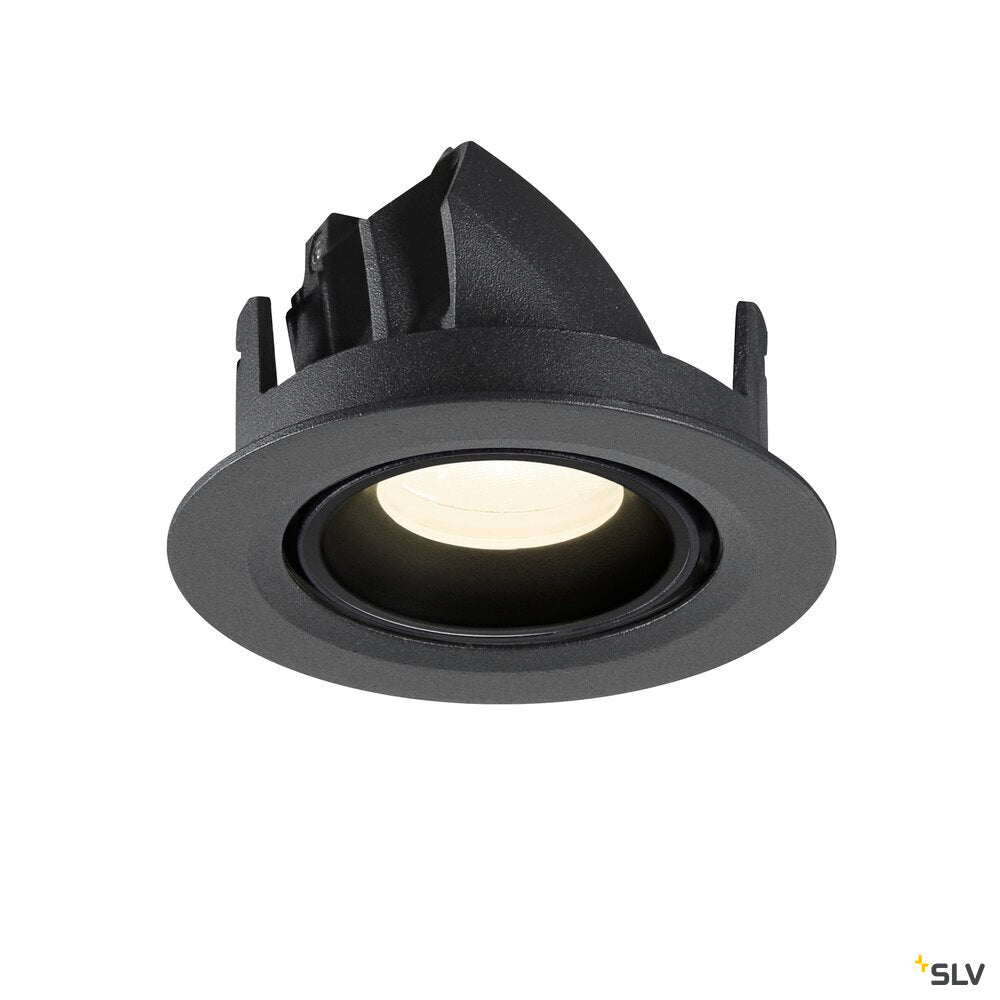 SLV NUMINOS® GIMBLE XS, Recessed ceiling light, 4000 K, 20°, IP20, round, black 1010062