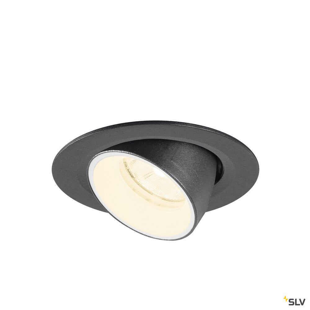 SLV NUMINOS® GIMBLE XS, Recessed ceiling light, 4000 K, 20°, IP20, round, black / white 1010063
