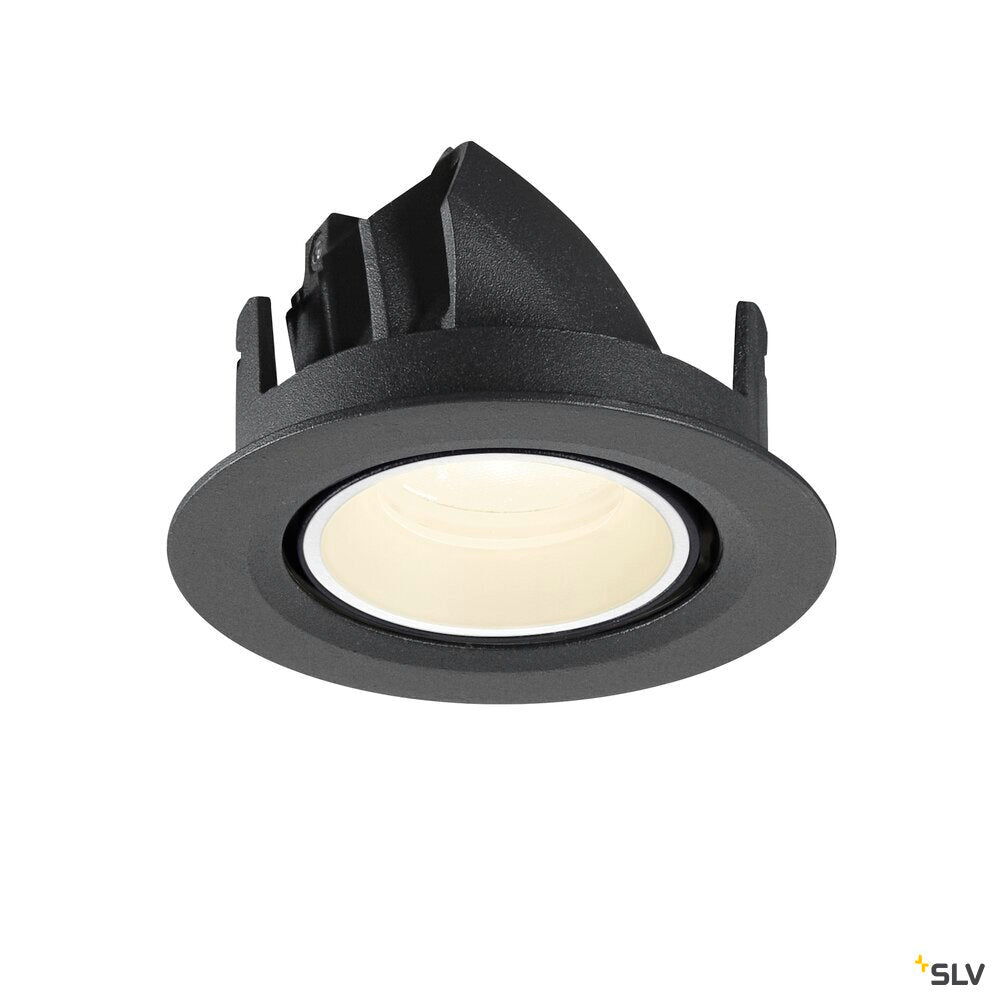 SLV NUMINOS® GIMBLE XS, Recessed ceiling light, 4000 K, 20°, IP20, round, black / white 1010063