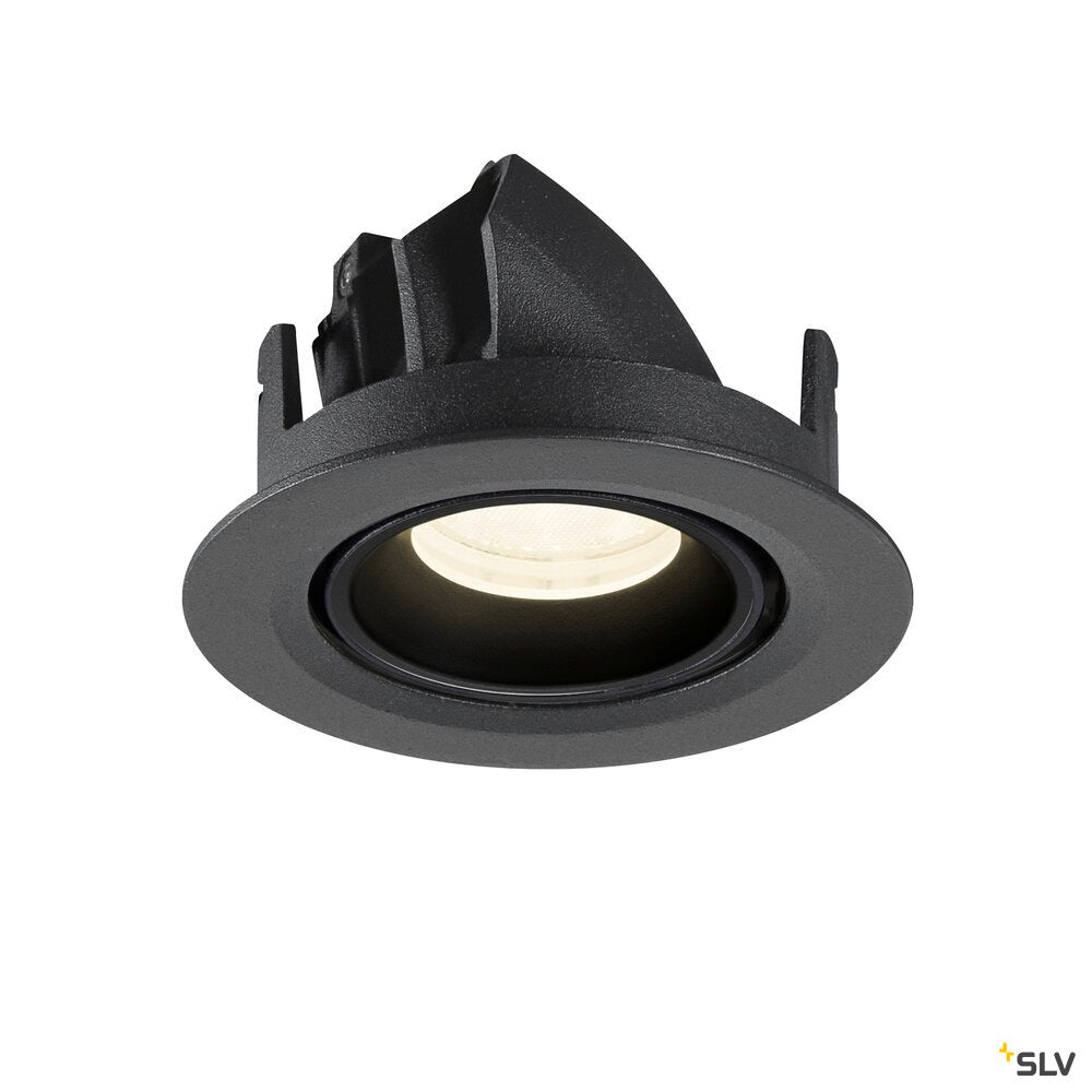 SLV NUMINOS® GIMBLE XS, Recessed ceiling light, 4000 K, 40°, IP20, round, black 1010065