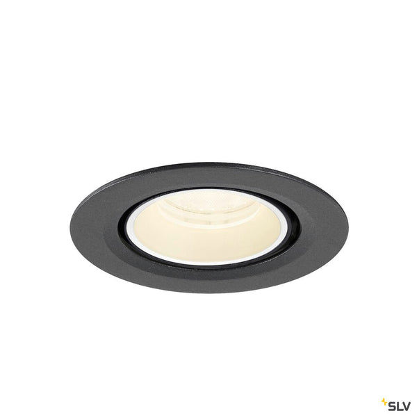 SLV NUMINOS® GIMBLE XS, Recessed ceiling light, 4000 K, 40°, IP20, round, black / white 1010066