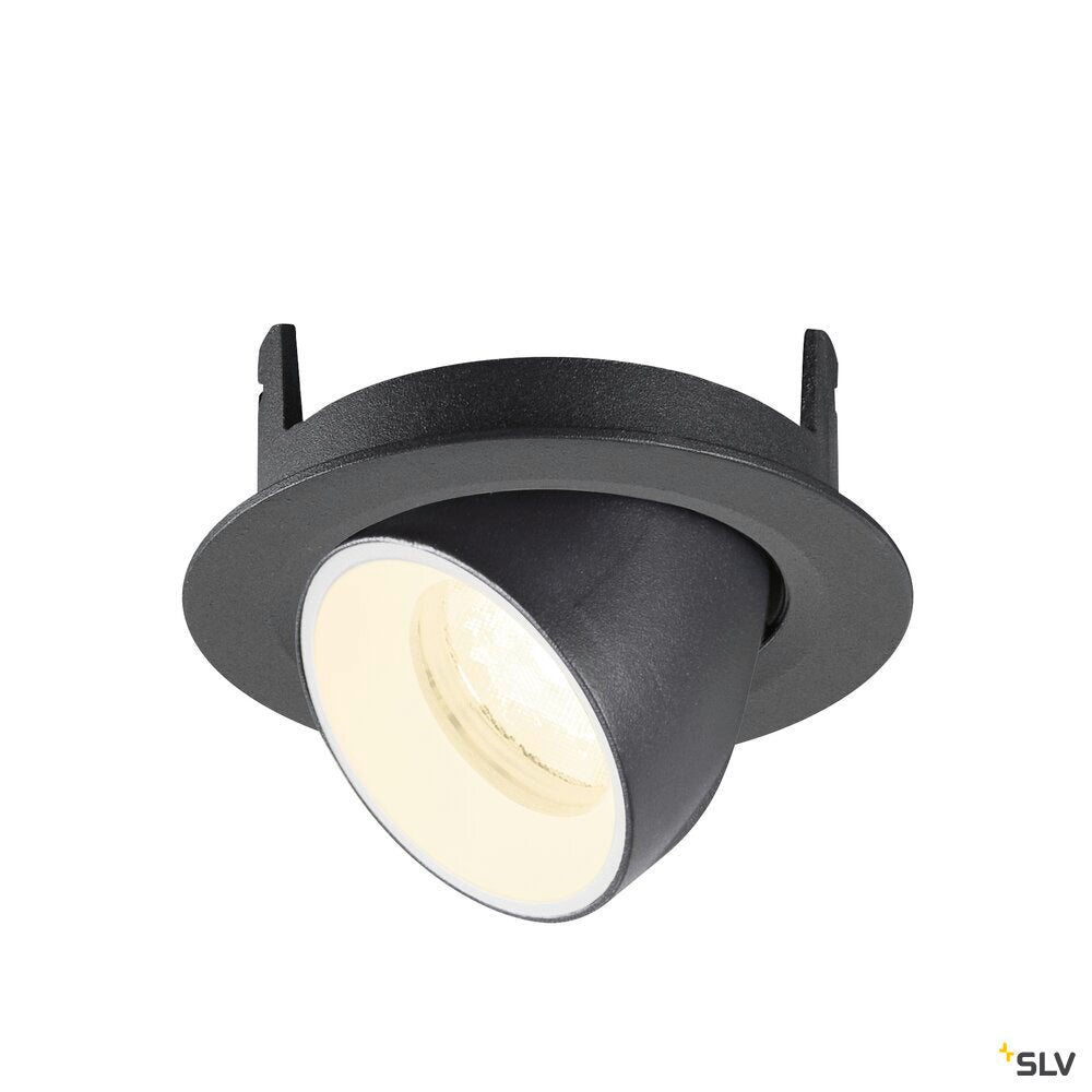 SLV NUMINOS® GIMBLE XS, Recessed ceiling light, 4000 K, 40°, IP20, round, black / white 1010066