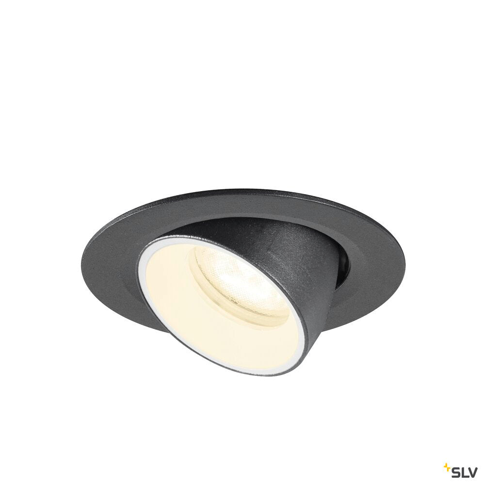 SLV NUMINOS® GIMBLE XS, Recessed ceiling light, 4000 K, 55°, IP20, round, black / white 1010069