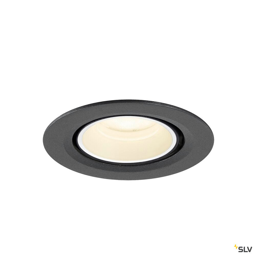 SLV NUMINOS® GIMBLE XS, Recessed ceiling light, 4000 K, 55°, IP20, round, black / white 1010069