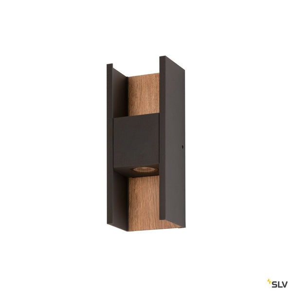 SLV FLATT II, Wall-mounted light, PHASE, 2700 K, 9.5W, anthracite / brown 1010101