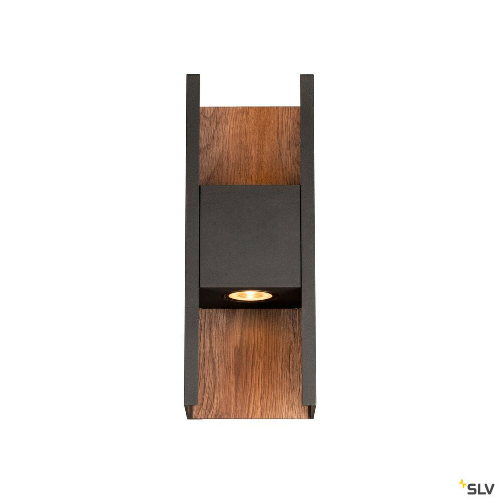 SLV FLATT II, Wall-mounted light, PHASE, 2700 K, 9.5W, anthracite / brown 1010101