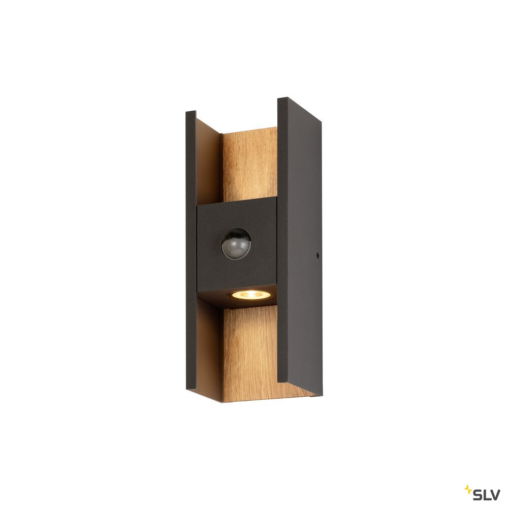 SLV FLATT II, Wall-mounted light, SENSOR, 2700 K, 10W, anthracite / brown 1010107
