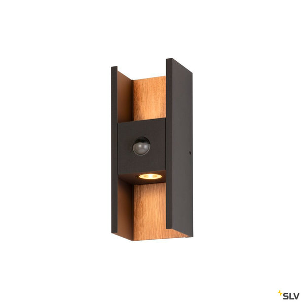 SLV FLATT II, Wall-mounted light, SENSOR, 2700 K, 10W, anthracite / brown 1010107