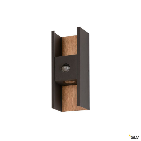 SLV FLATT II, Wall-mounted light, SENSOR, 2700 K, 10W, anthracite / brown 1010107