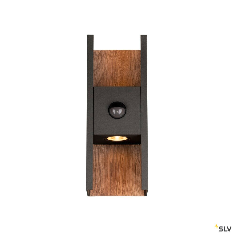 SLV FLATT II, Wall-mounted light, SENSOR, 2700 K, 10W, anthracite / brown 1010107