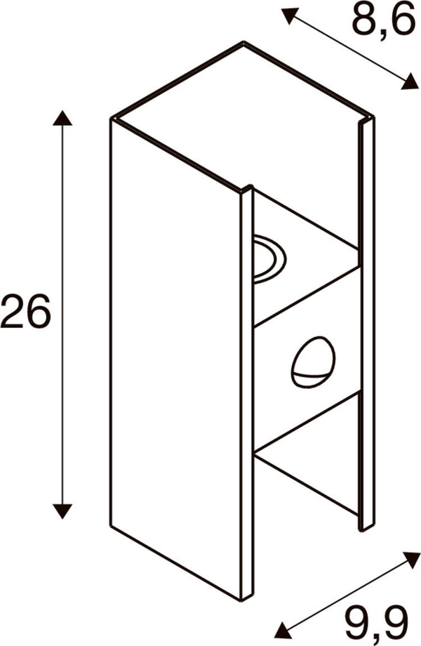 SLV FLATT II, Wall-mounted light, SENSOR, 2700 K, 10W, anthracite / brown 1010107