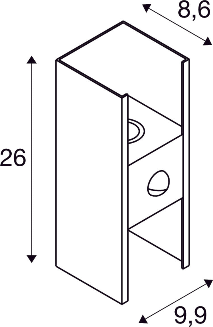 SLV FLATT II, Wall-mounted light, SENSOR, 2700 K, 10W, black 1010108