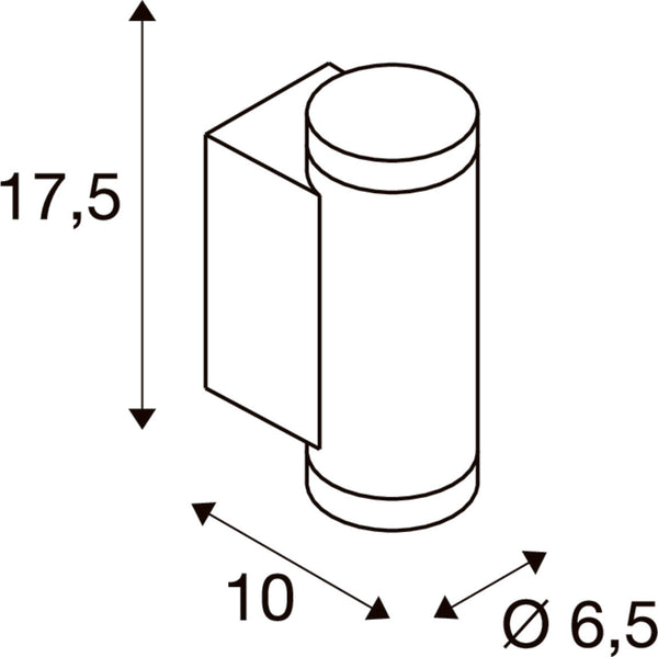 SLV HELIA PRO S, Wall-mounted light, single, DALI, P1, cylindrical, 2700 K, 3W, 24°, anthracite 1010161