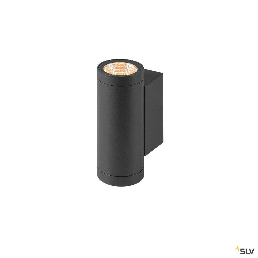 SLV HELIA PRO S, Wall-mounted light, up/down, DALI, P2, cylindrical, 2700 K, 12W, 24°, anthracite 1010167
