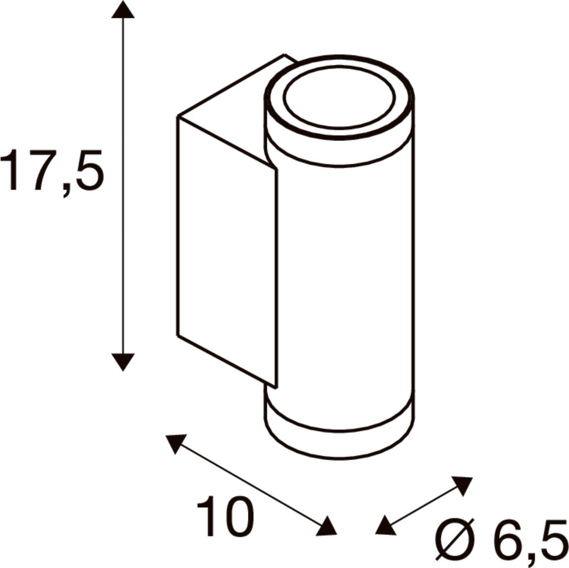 SLV HELIA PRO S, Wall-mounted light, up/down, DALI, P2, cylindrical, 2700 K, 12W, 24°, anthracite 1010167