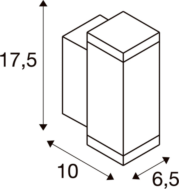 SLV THEO PRO S, Wall-mounted light, single, DALI, P1, rectangular, 2700 K, 3W, 24°, white 1010178