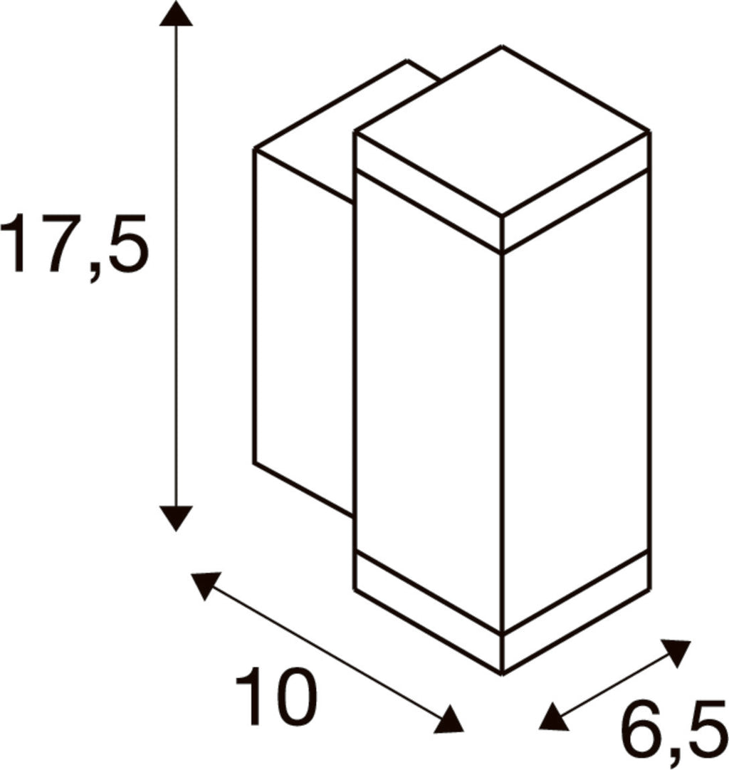 SLV THEO PRO S, Wall-mounted light, single, DALI, P2, rectangular, 2700 K, 6W, 24°, white 1010182