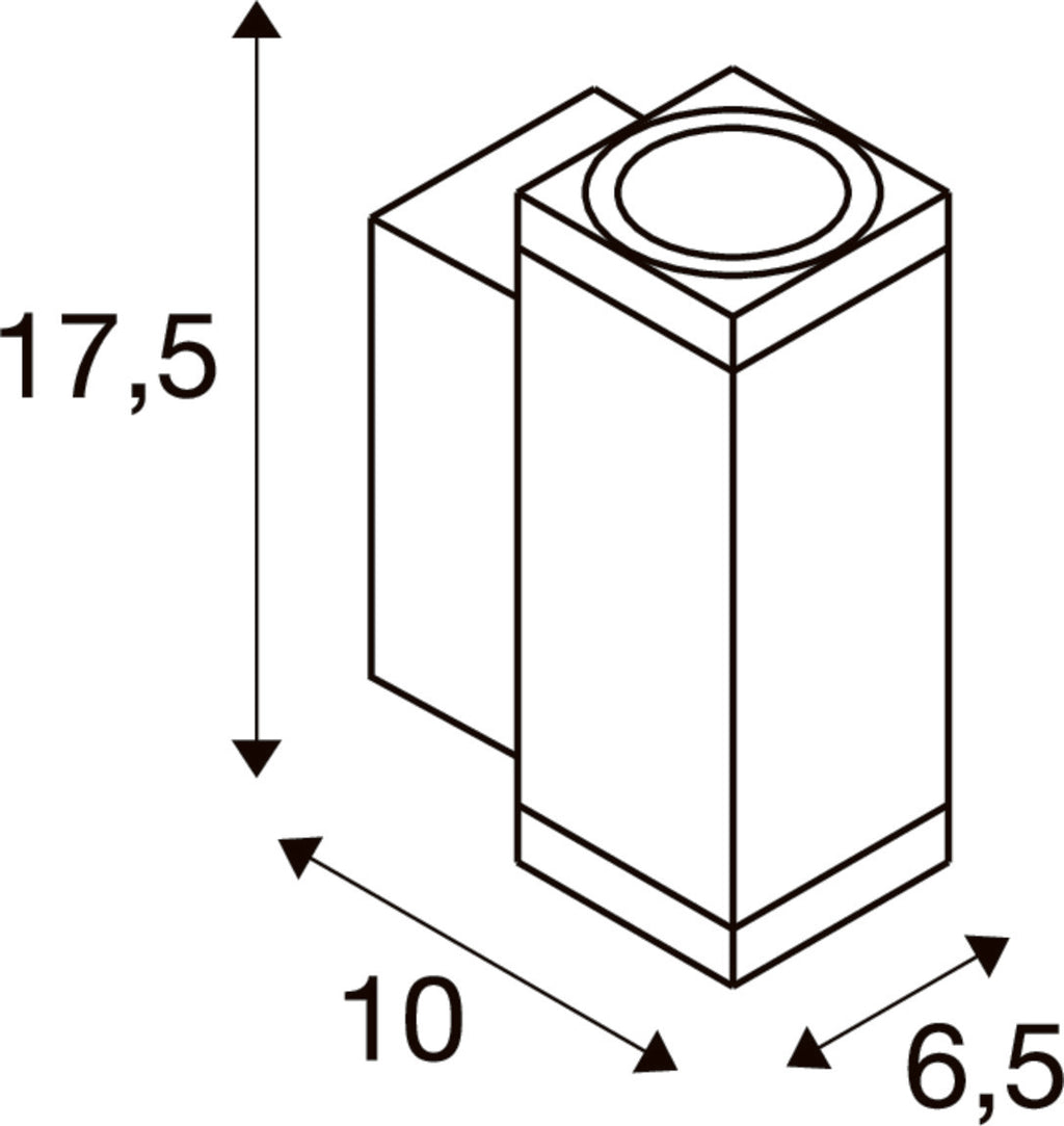 SLV THEO PRO S, Wall-mounted light, up/down, DALI, P2, rectangular, 2700 K, 12W, 24°, white 1010184