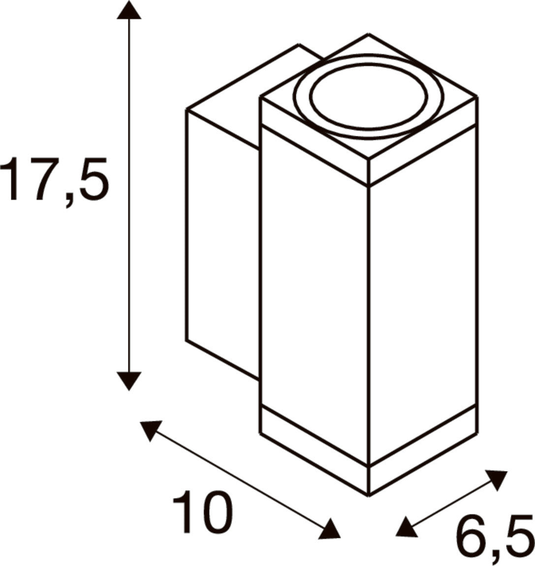 SLV THEO PRO S, Wall-mounted light, up/down, DALI, P2, rectangular, 2700 K, 12W, 24°, white 1010184
