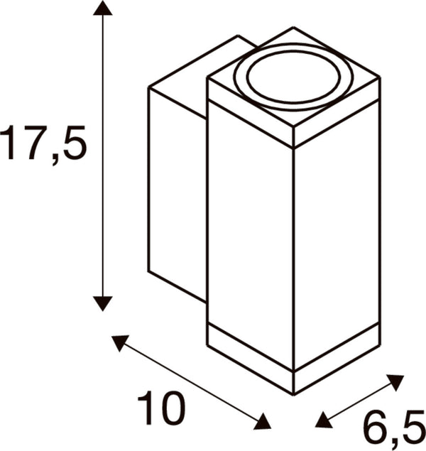 SLV THEO PRO S, Wall-mounted light, up/down, DALI, P2, rectangular, 2700 K, 12W, 24°, white 1010184