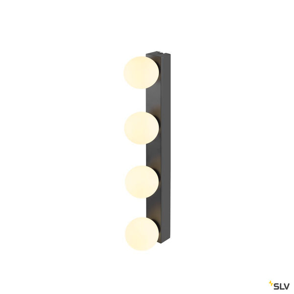 SLV SUN Mirror, Wall-mounted light, square, 2700/3000/4000 K, TOUCH button, 18W, IP44, black 1010193
