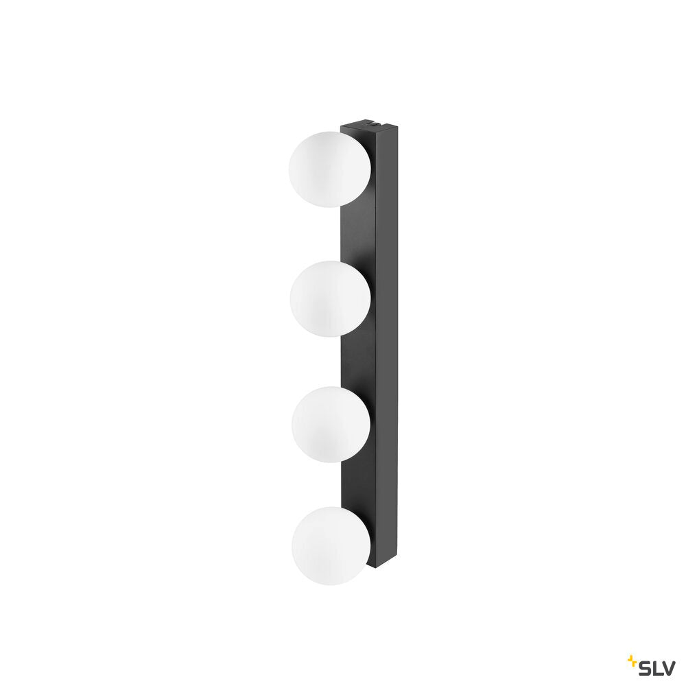 SLV SUN Mirror, Wall-mounted light, square, 2700/3000/4000 K, TOUCH button, 18W, IP44, black 1010193