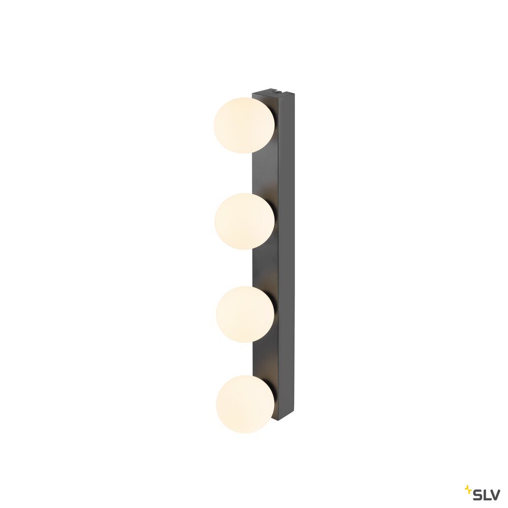 SLV SUN Mirror, Wall-mounted light, square, 2700/3000/4000 K, TOUCH button, 18W, IP44, black 1010193