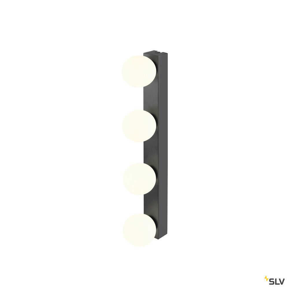 SLV SUN Mirror, Wall-mounted light, square, 2700/3000/4000 K, TOUCH button, 18W, IP44, black 1010193