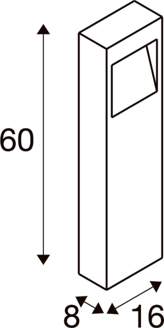 SLV QUAD PRO 60, Free-standing lamp, DALI, 2700 K, IP65, rectangular, anthracite 1010205