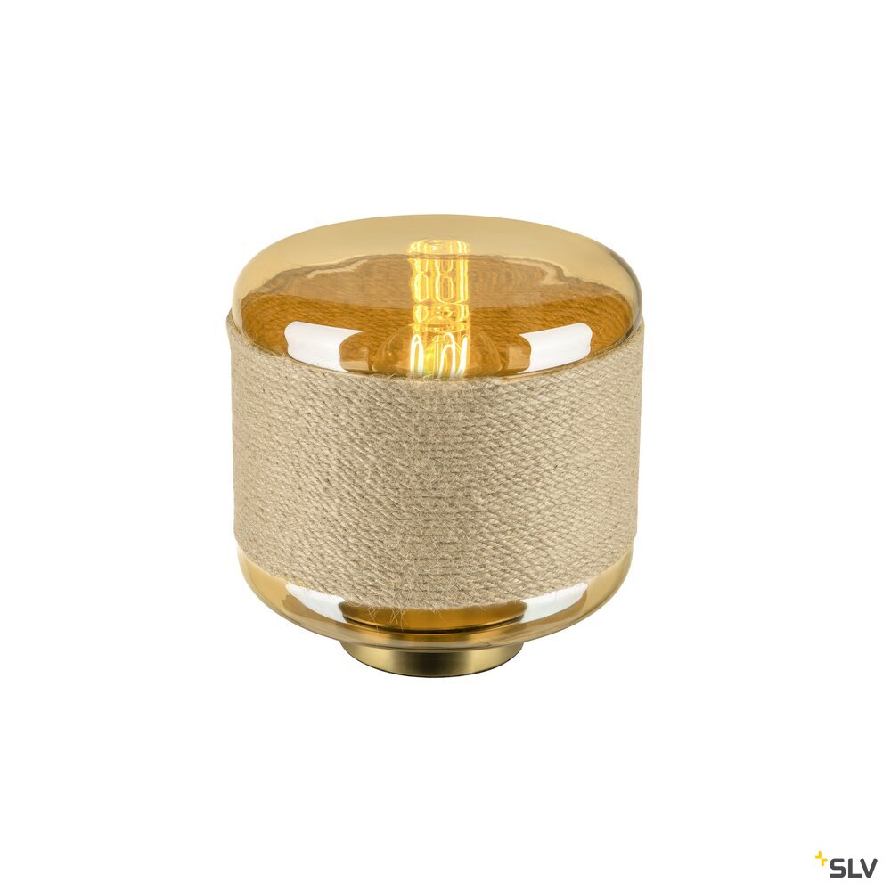 SLV PANTILO ROPE 19, table lamp, E27, cylindrical, 1 x max. 15W, gold 1010208