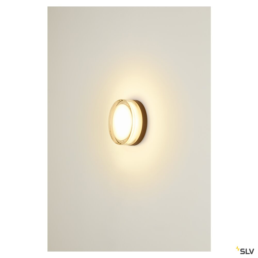 SLV CYFT XL, wall- and ceiling-mounted light, 2700/3000/4000K, 15W, PHASE, 125°, IP65 black / transparent 1010210