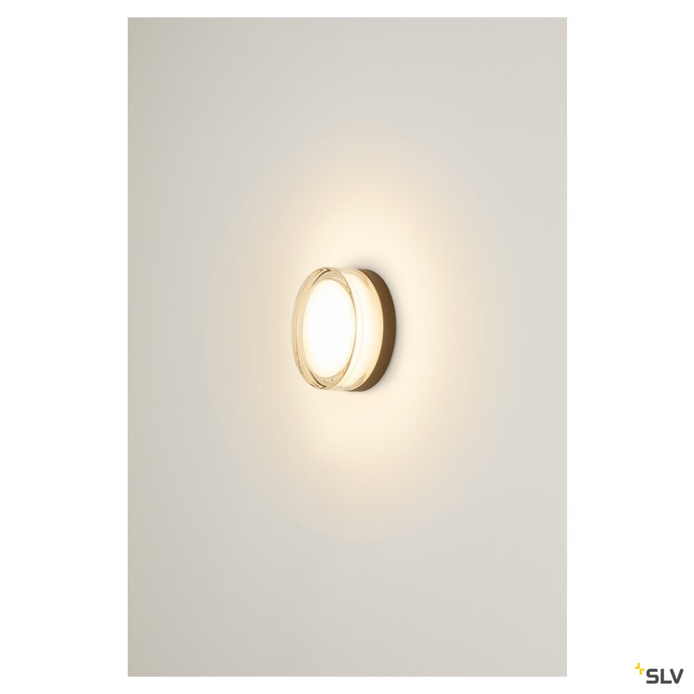SLV CYFT XL, wall- and ceiling-mounted light, 2700/3000/4000K, 15W, PHASE, 125°, IP65 black / transparent 1010210