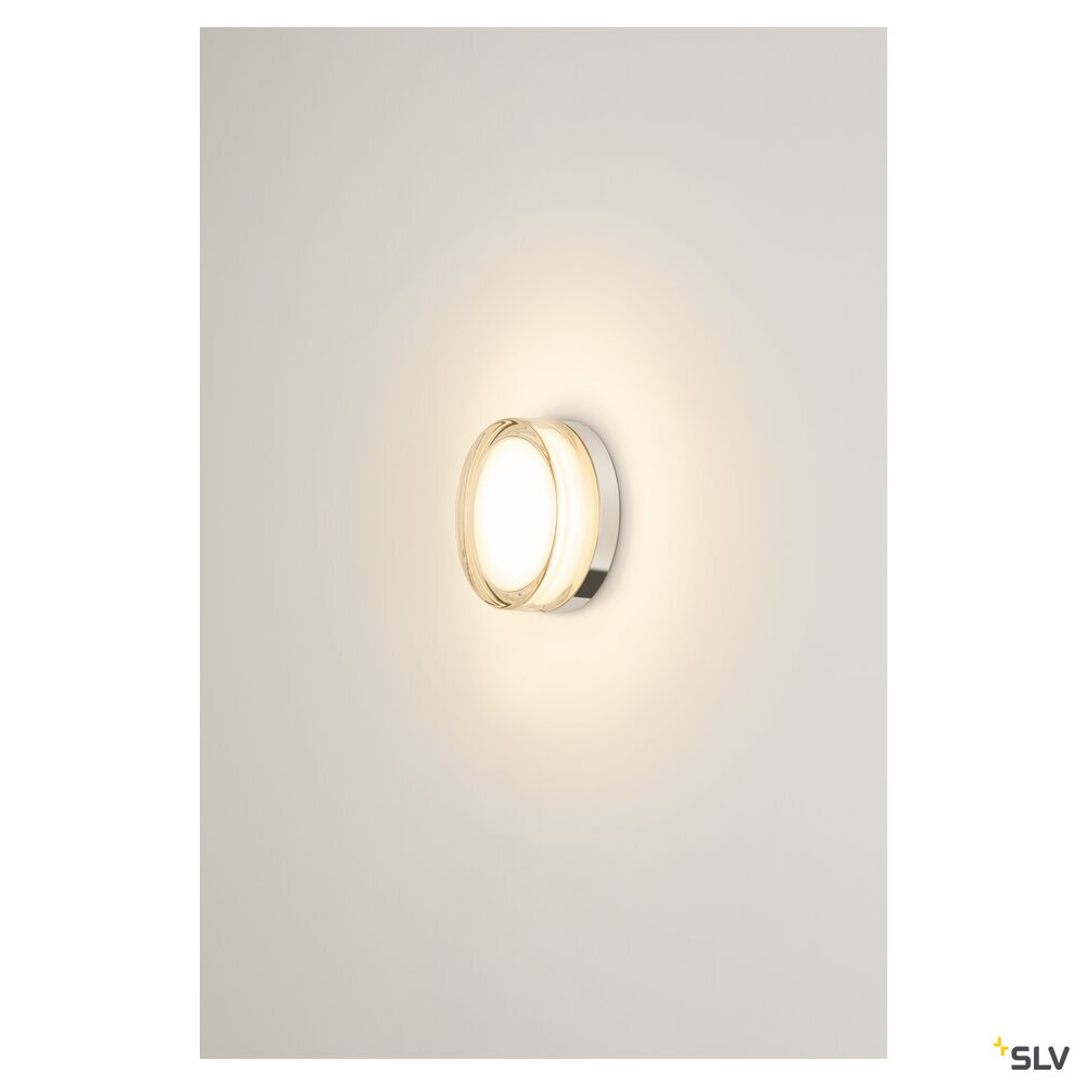 SLV CYFT XL, wall- and ceiling-mounted light, 2700/3000/4000K, 15W, PHASE, 125°, IP65 black / transparent 1010210