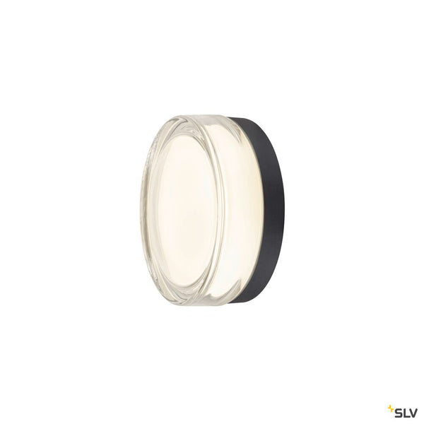 SLV CYFT XL, wall- and ceiling-mounted light, 2700/3000/4000K, 15W, PHASE, 125°, IP65 black / transparent 1010210