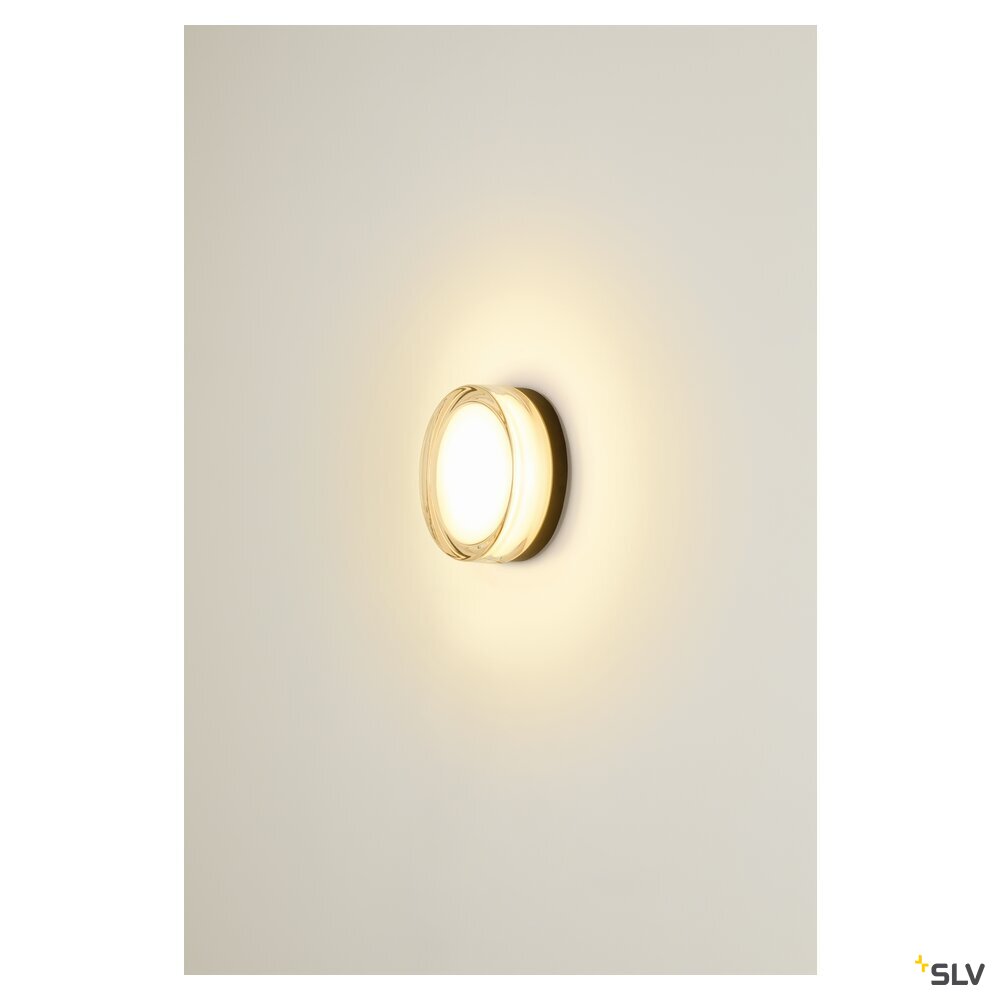SLV CYFT XL, wall- and ceiling-mounted light, 2700/3000/4000K, 15W, PHASE, 125°, IP65 black / transparent 1010210