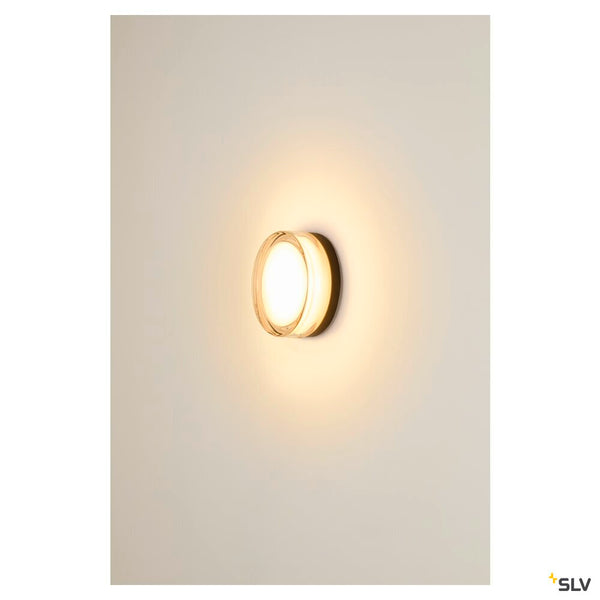 SLV CYFT XL, wall- and ceiling-mounted light, 2700/3000/4000K, 15W, PHASE, 125°, IP65 black / transparent 1010210