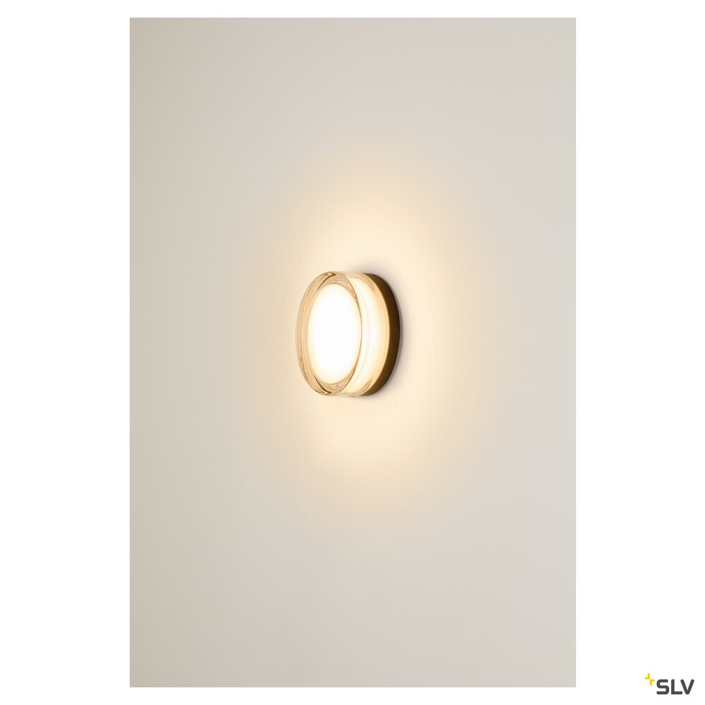 SLV CYFT XL, wall- and ceiling-mounted light, 2700/3000/4000K, 15W, PHASE, 125°, IP65 black / transparent 1010210