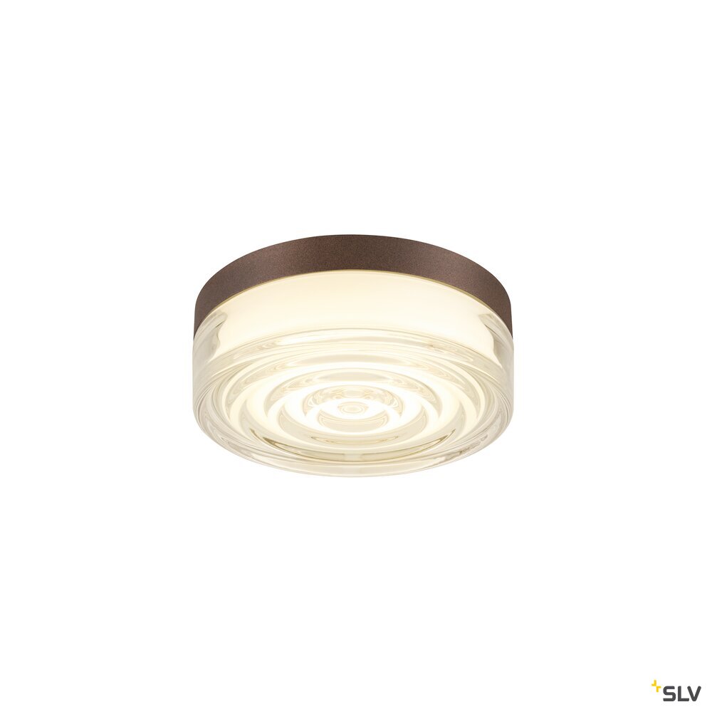 SLV CYFT WAVE XL, wall- and ceiling-mounted light, 2700/3000/4000K, 15W, PHASE, 105°, IP65 black / transparent 1010211